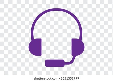 Fone de ouvido preto silhueta vetor no fundo branco