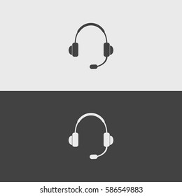 Headphone  black and white icons.illustration isolated vector sign symbol