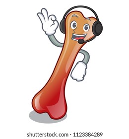 With headphone bone jelly candy mascot cartoon