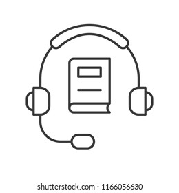 headphone and book , technology and e-learning icon