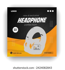 Headphone brand product social media and promotion devices post bundle template