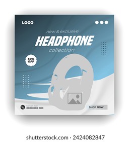 Headphone brand product social media and promotion devices post bundle template