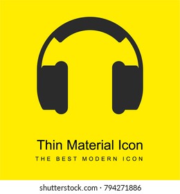 Headphone bright yellow material minimal icon or logo design