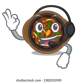 With headphone bulgogi isolated with in the character