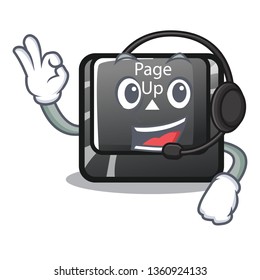 With headphone button page up the keyboard mascot