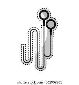 headphone cable connection icon vector illustration design