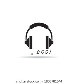 headphone and cable icon vector on white background