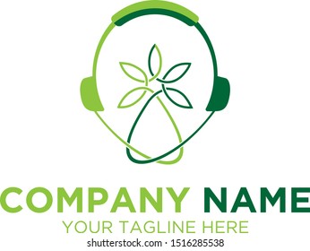 Headphone With Cable Marijuana Leaf Logo
