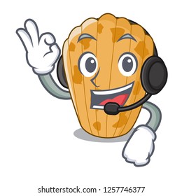 With headphone cake madeleine in shape homemade cartoon