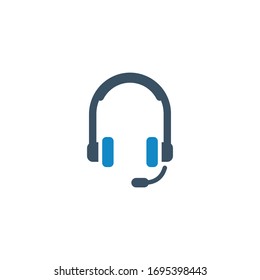 Headphone, call center icon (vector illustration)
