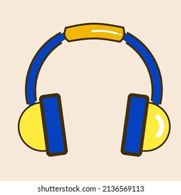 Ilustración de dibujos animados para auriculares.logotipo de iconos vectoriales gráficos