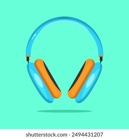 Auriculares. Ilustración vectorial plana de auriculares estilo dibujos animados