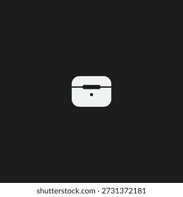 Diseño de Vector plano de icono de logotipo de caja de auriculares