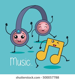 headphone character kawaii style