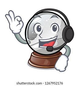 With headphone christmas snow globe in shape cartoon