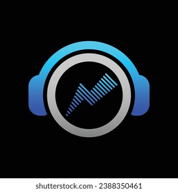 plantilla de logotipo de círculo de auriculares, elemento de logotipo de círculo de auriculares, vector de círculo de auriculares