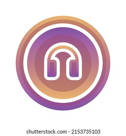 headphone coin gradient logo design template icon