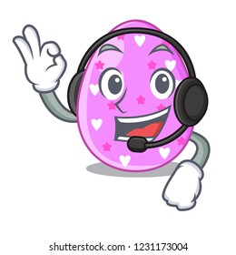 With headphone color the easter eggs isolated mascot