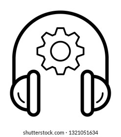 Headphone configuration line icon 
