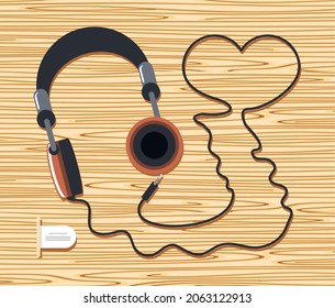 headphone cord shape a heart design