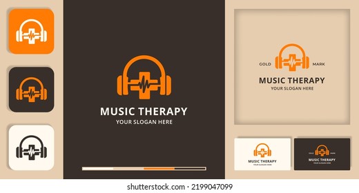 Headphone Cross Pulse Music Therapy Concept