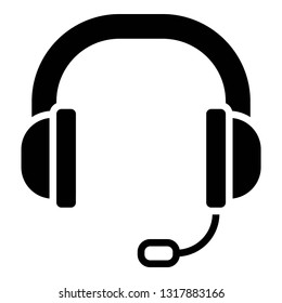 headphone device icon design with creative modern concept and black and white glyph style logo shape for pictogram, website, hardware, web button design vector eps 10 - Vector 