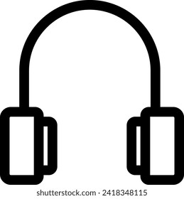 Headphone devices icon with black outline style. sound, audio, music, technology, digital, equipment, stereo. Vector Illustration