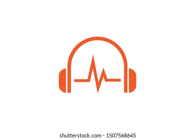 Headphone DJ, Music Studio Recording, Soundwave Logo Design Inspiration