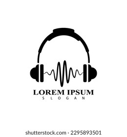 Headphone DJ, Music Studio Recording, Music Logo concept sound wave, Soundwave Logo Design Inspiration