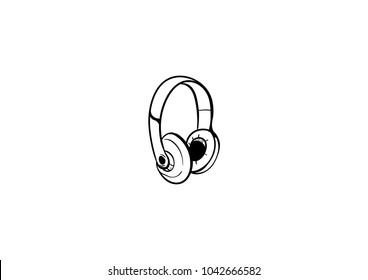 headphone doodle doodle icon vector 