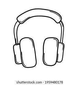 Headphone Doodle vector icon. Drawing sketch illustration hand drawn cartoon line.