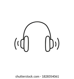 Headphone doodle vector icon. Earphones sketch on white background