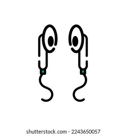 headphone or earphone cable icon design, vector illustration