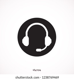 Headphone or Earphone icon vector flat sign symbols logo illustration isolated on white background.Concept for listening to music.