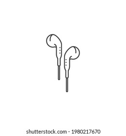 Headphone, earphone icon vector flat design