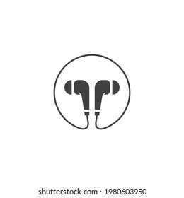 Headphone, earphone icon vector flat design