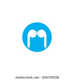 headphone earphone logo icon vector illustration template design