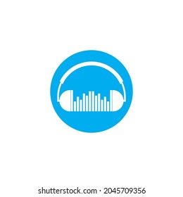 headphone earphone logo icon vector illustration template design