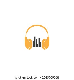 headphone earphone logo icon vector illustration template design