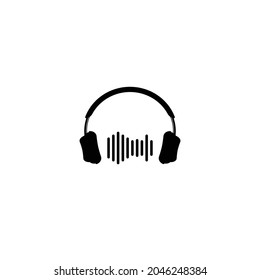 headphone earphone logo icon vector illustration template design