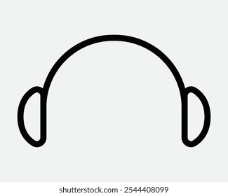 Auriculares Auriculares Música DJ Auriculares Escuchar Audio Equipo de sonido estéreo Comunicación Escuchar Radio Negro Blanco Vector Signo Icono Forma Esquema