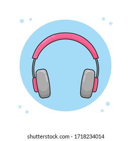 Headphone or Earphone Music Symbol Logo Vector Illustration