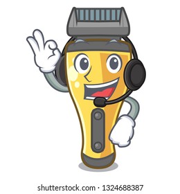 With headphone electric shaver the shape funny cartoon