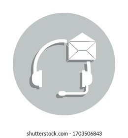 headphone, envelope, support badge icon. Simple glyph, flat vector of Business icons for ui and ux, website or mobile application