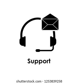 headphone, envelope, support icon. One of business icons for websites, web design, mobile app