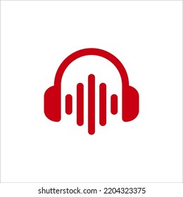 headphone equalizer logo design vector sign