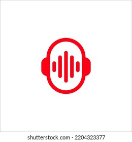 headphone equalizer logo design vector sign