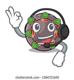 With headphone escargot in the a cartoon shape