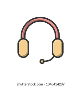 headphone filled outline icon