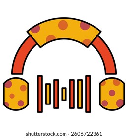 Headphone filled outline icon style